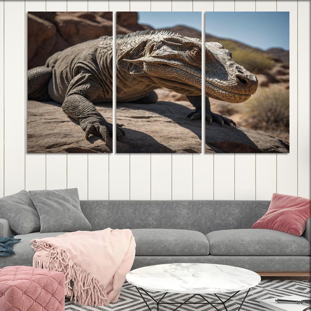 The Mysterious Komodo Dragon Nature's Giant Lizard Oil Paintings Frame