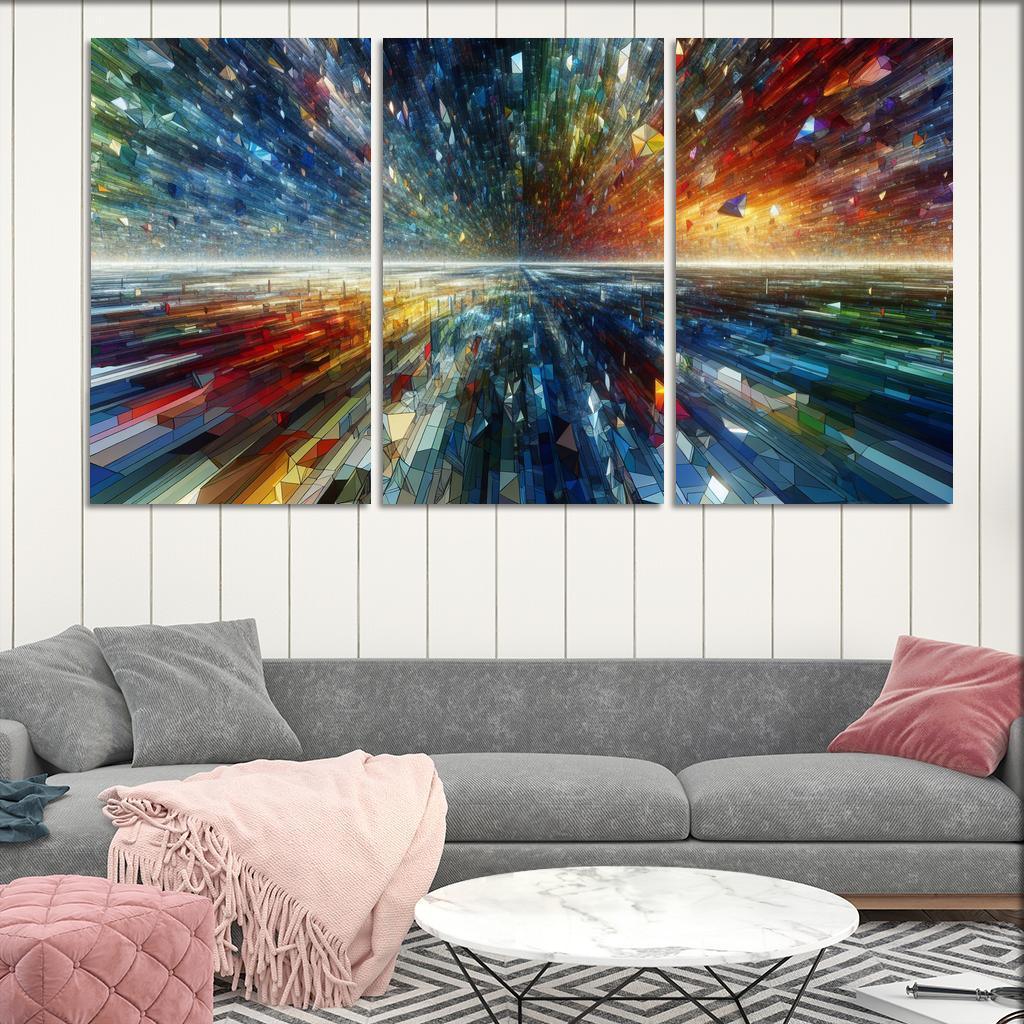 Fragments of Infinite Possibility 3 Piece HD Canvas Wall Art-Original Frame