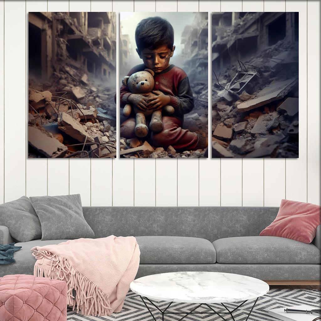Echoes Of War The Impact On Innocent Lives Custom Paintings Frame