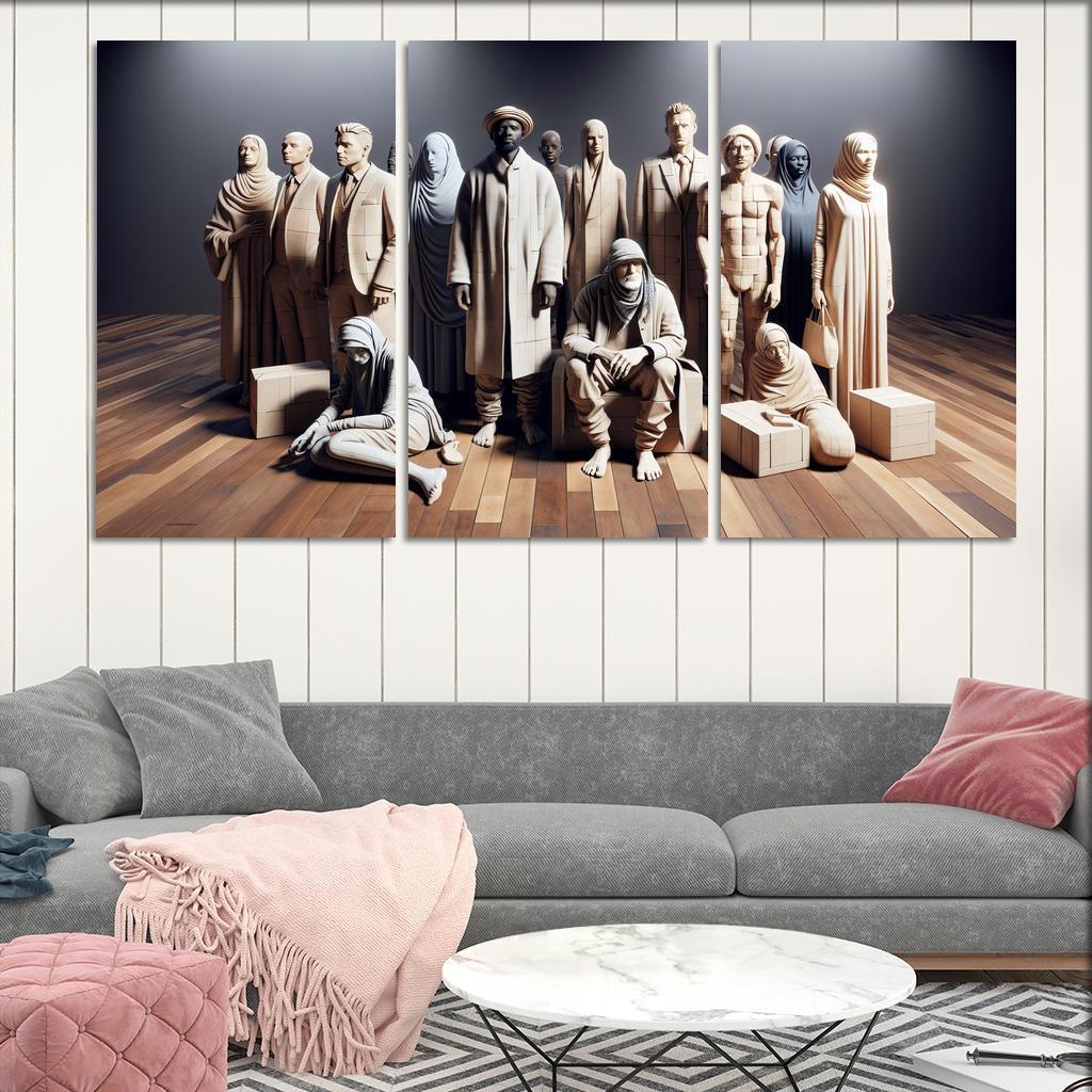 Empathy In Action Addressing Homelessness Through Art Multi-panel Paintings