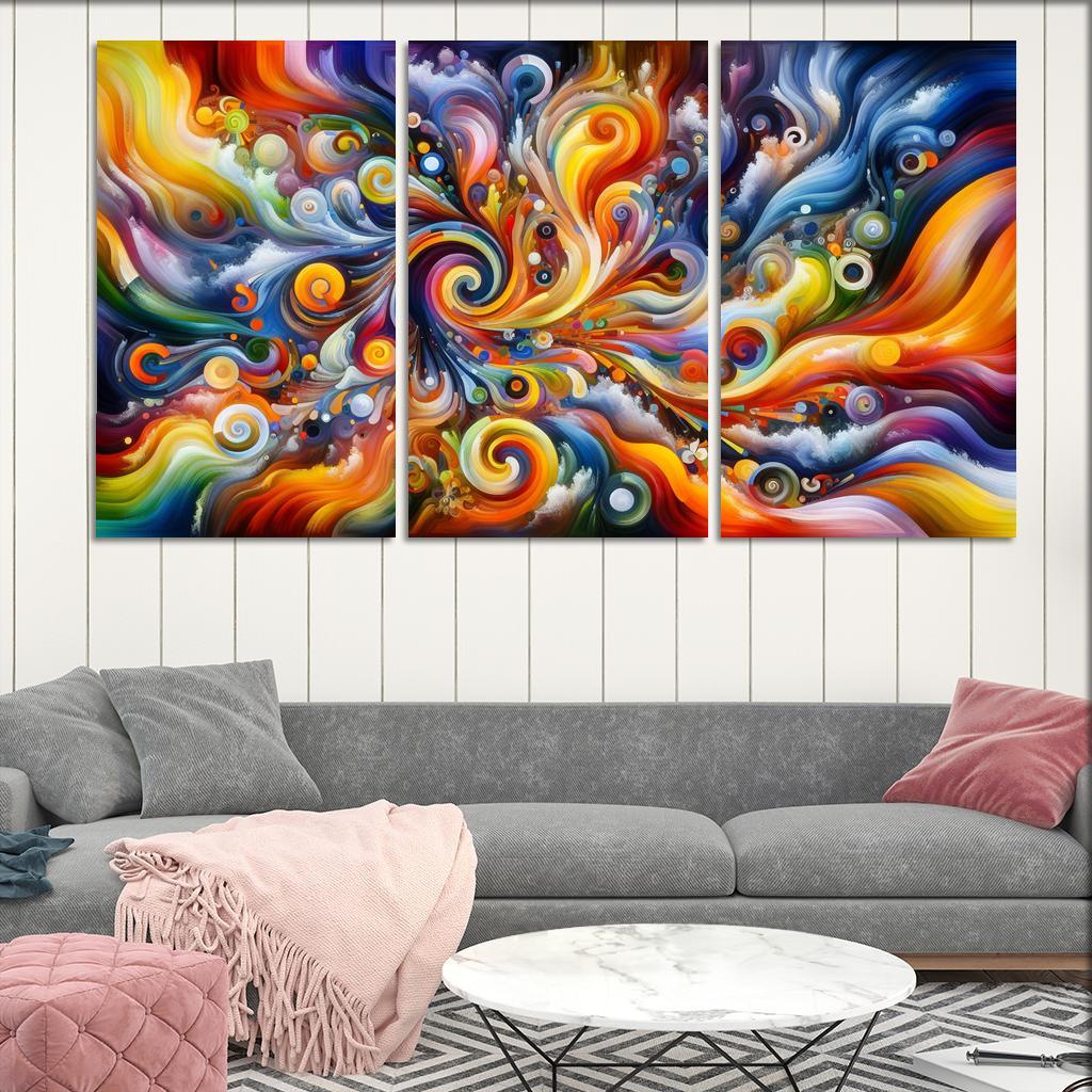 Essence of Untamed Imagination 3 Piece HD Canvas Wall Art-Original Frame