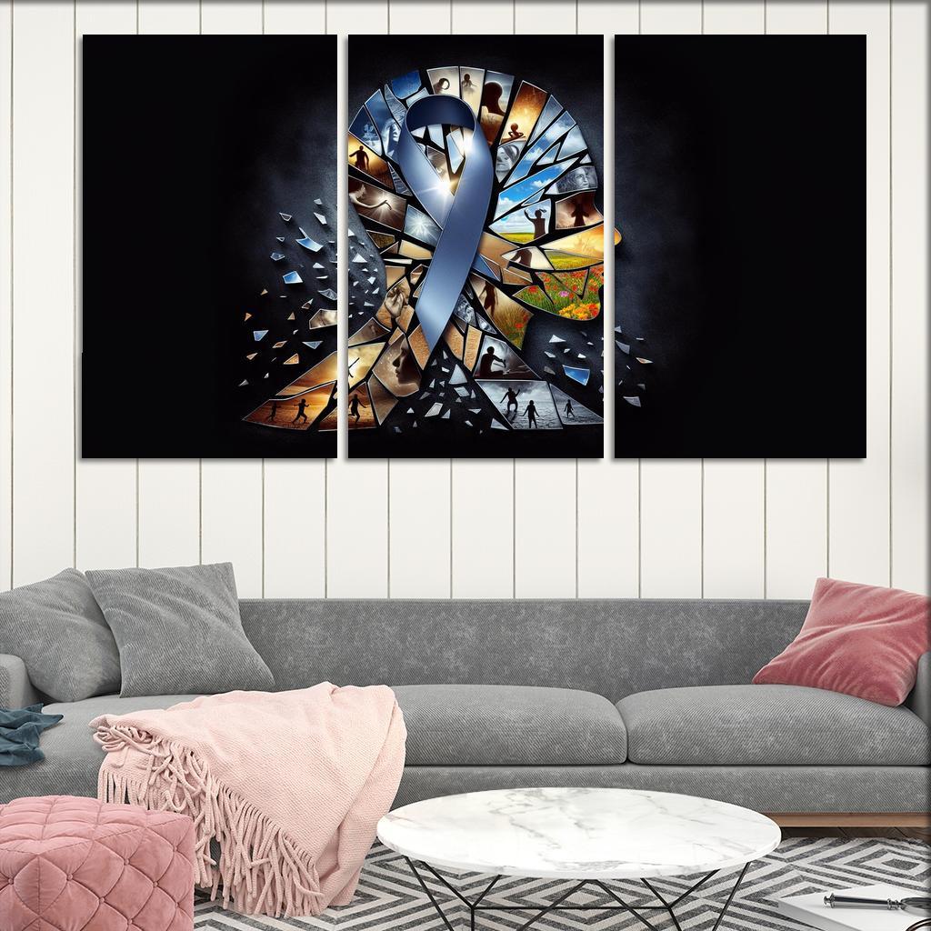 Shattered Silence Advocating for Survivors of Violence 3 Piece HD Canvas Wall Art-Original Frame