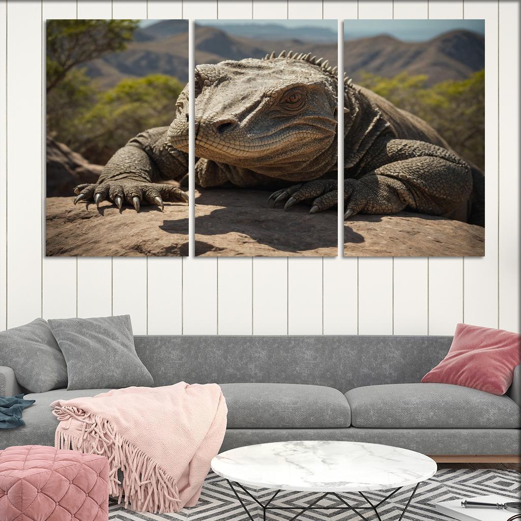 The Enigmatic Komodo Dragon King Of The Lizards Canvas Paintings Frame