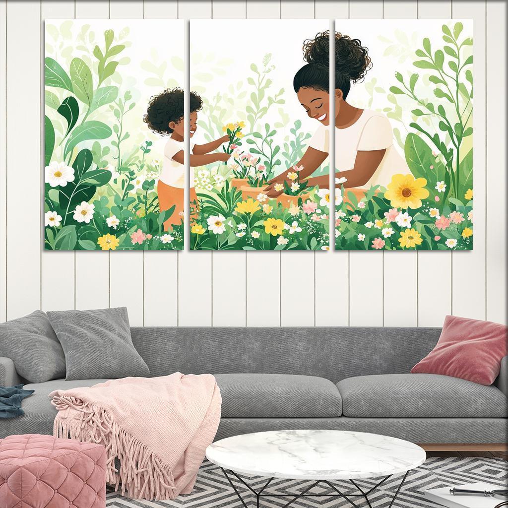 The Blossoming Path A Mothers Nurturing Journey Canvas Paintings Frame