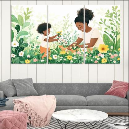 The Blossoming Path A Mothers Nurturing Journey Canvas Paintings Frame
