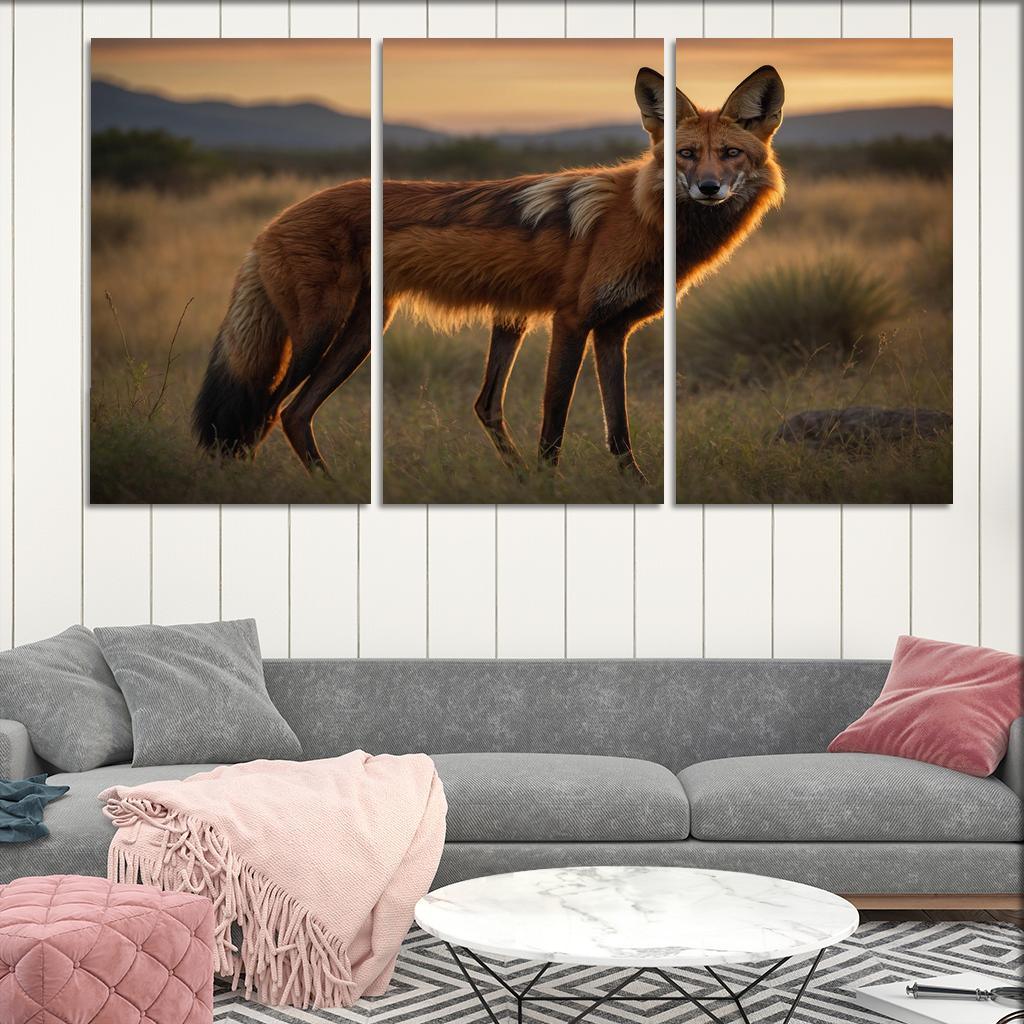 The Graceful Maned Wolf The Red Fox Of South America Oil Paintings Frame