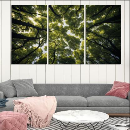 The Ethereal Splendor Of Treetop Canopies Oil Paintings Frame