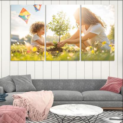 Chasing Dreams Together A Mother's Guidance Canvas Paintings Frame