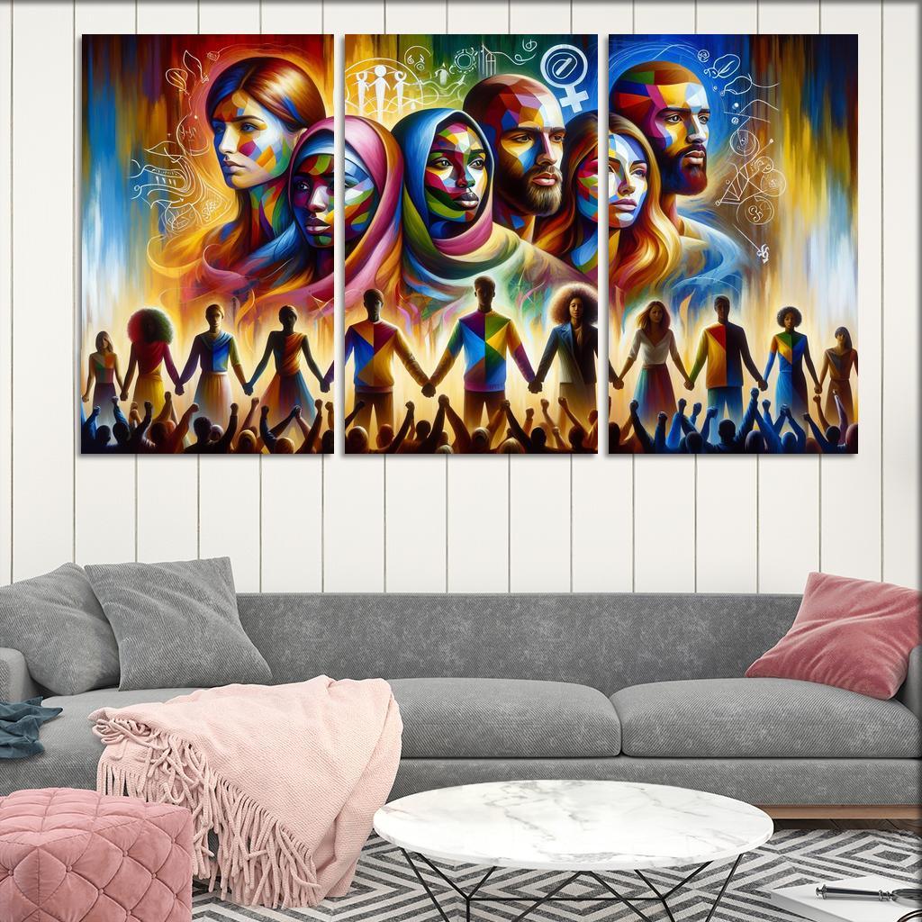 Echoes Of Equality Gender Justice Through Art Multi-panel Paintings