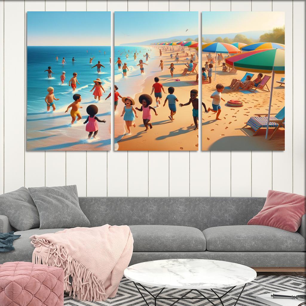 Blossom Beach A Colorful Family Retreat Premium Artwork Frames