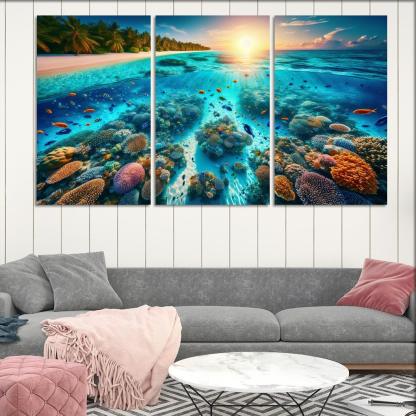 Coral Lagoon Underwater Exploration Paradise Premium Artwork Frames
