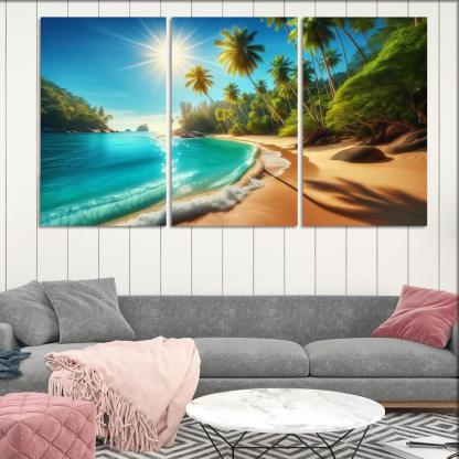 Secluded Oasis Beach Premium Artwork Frames