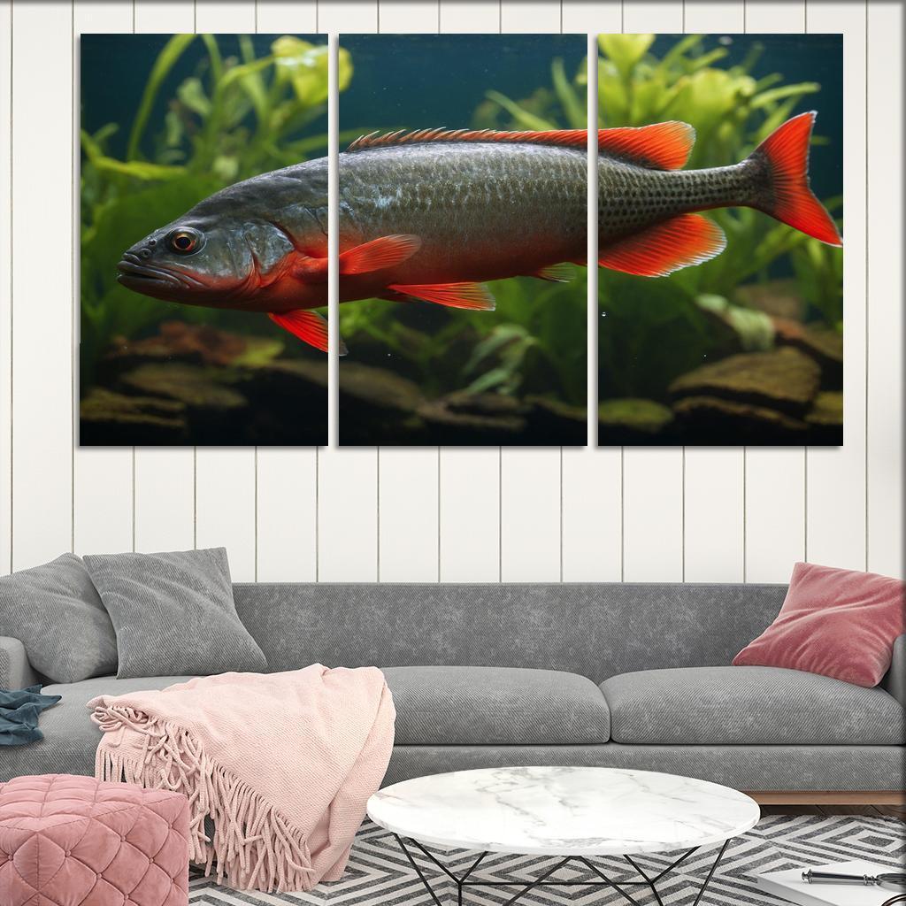 The Endearing Red-bellied Piranha In Freshwater Framed Paintings