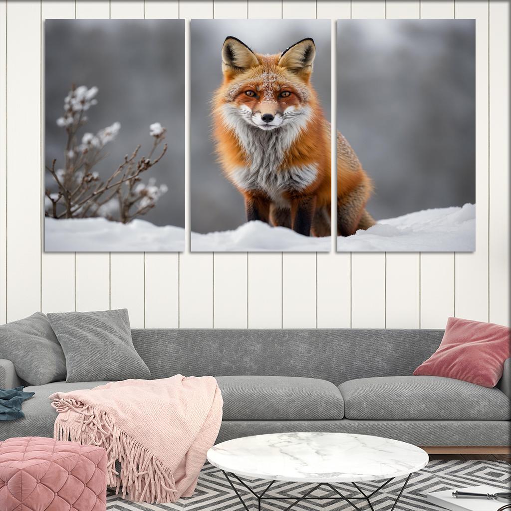 The Majestic Red Fox Master Of Adaptation Canvas Paintings Frame