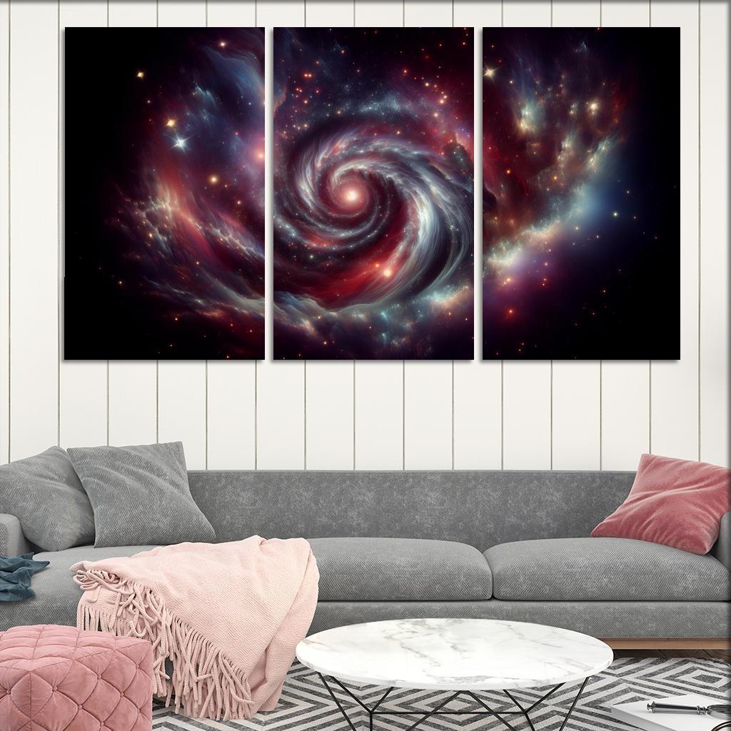 The Curious Case of Dark Matter Halos 3 Piece HD Canvas Wall Art-Original Frame