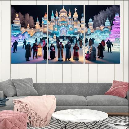 Harbin Ice And Snow Festival Canvas Paintings Frame