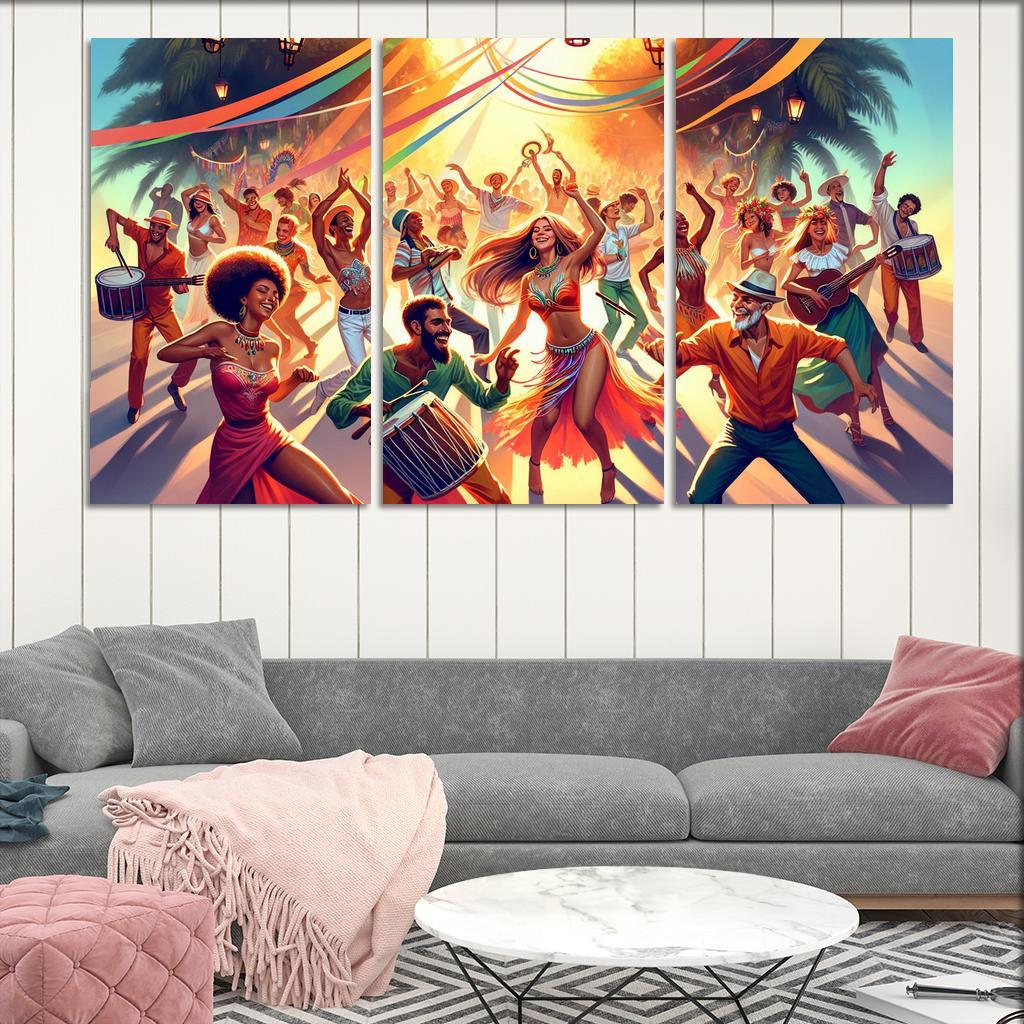 Samba De Roda The Circle Of Rhythm Modern Paintings Frame