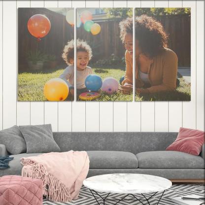 The Echo Of Her Laughter A Mothers Joy Canvas Paintings Frame