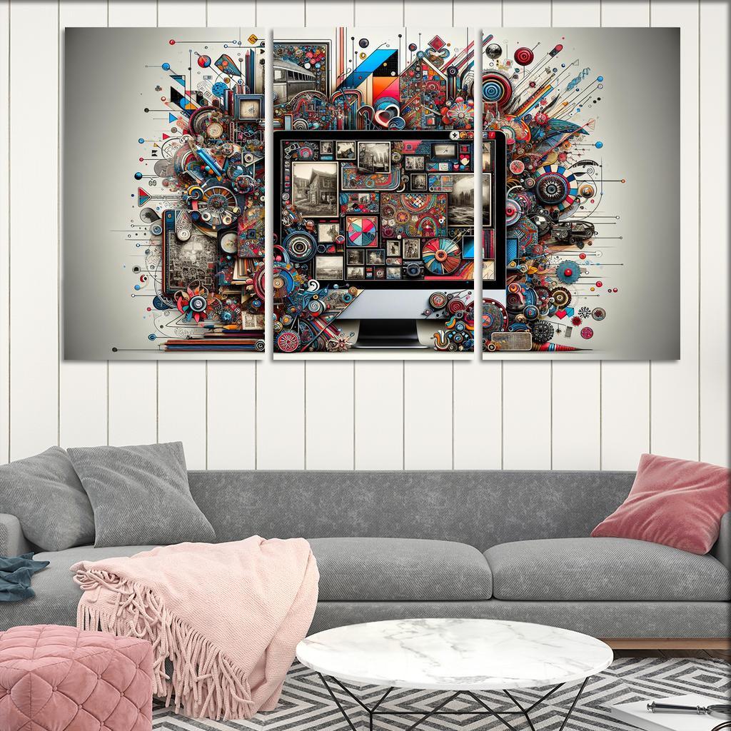 Digital Scrapbooking Preserving Memories Creatively 3 Piece HD Canvas Wall Art-Original Frame