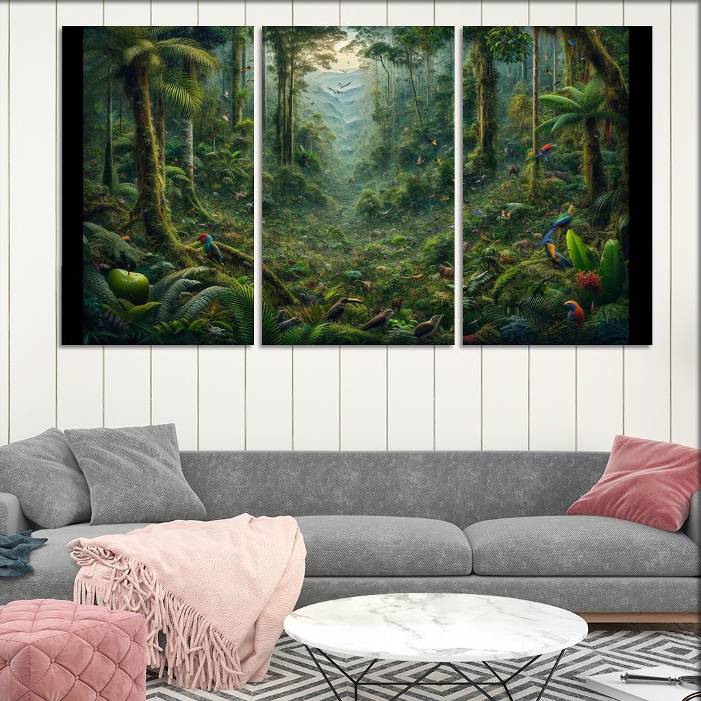 Nature's Call Celebrating Biodiversity through Art 3 Piece HD Canvas Wall Art-Original Frame