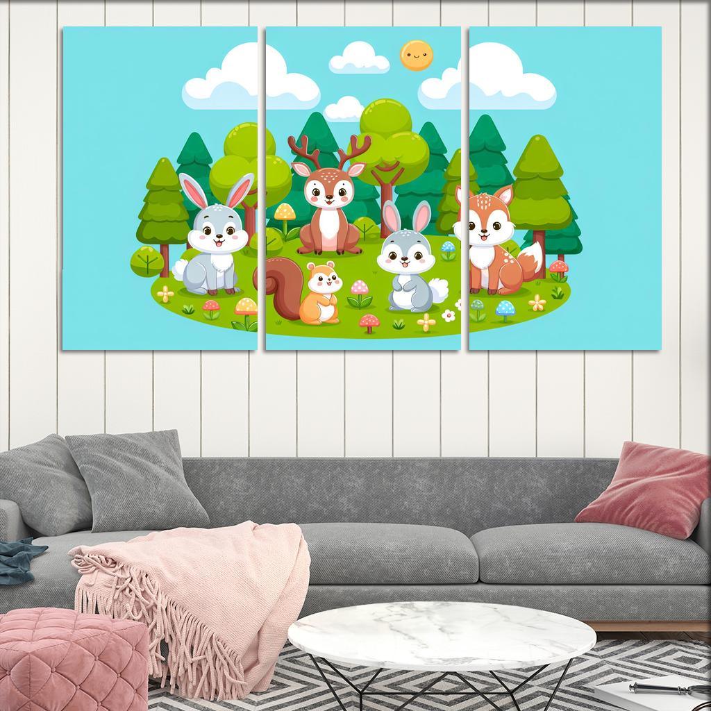 Friendly Forest Friends Premium Artwork Frames