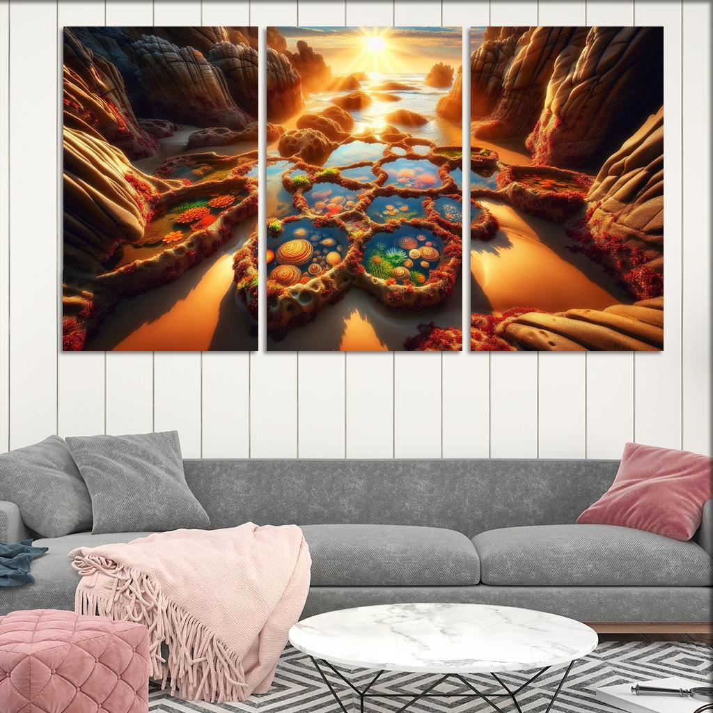 Tidal Pool Treasure Cove Modern Paintings Frame