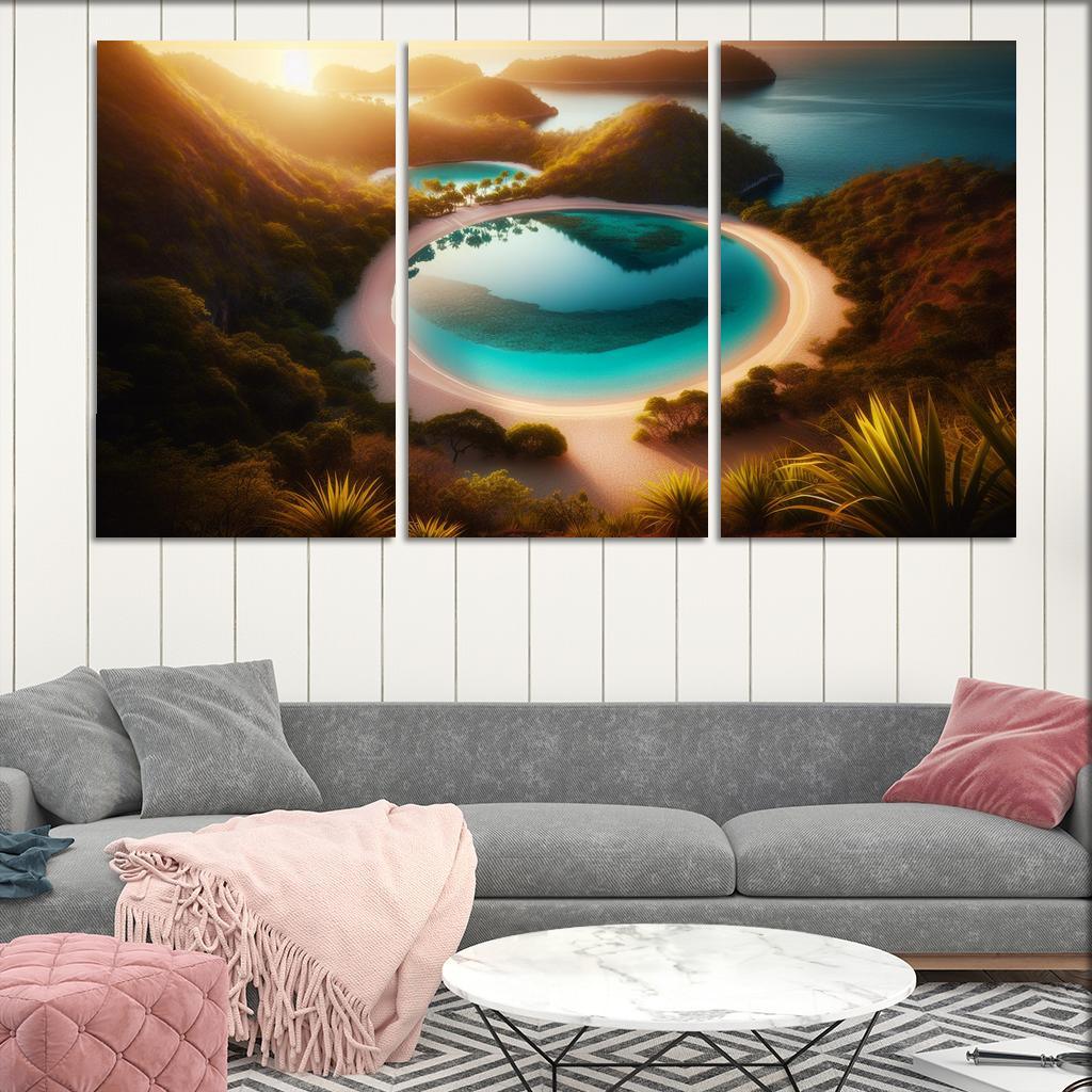 Lagoon Bliss Beach Premium Artwork Frames