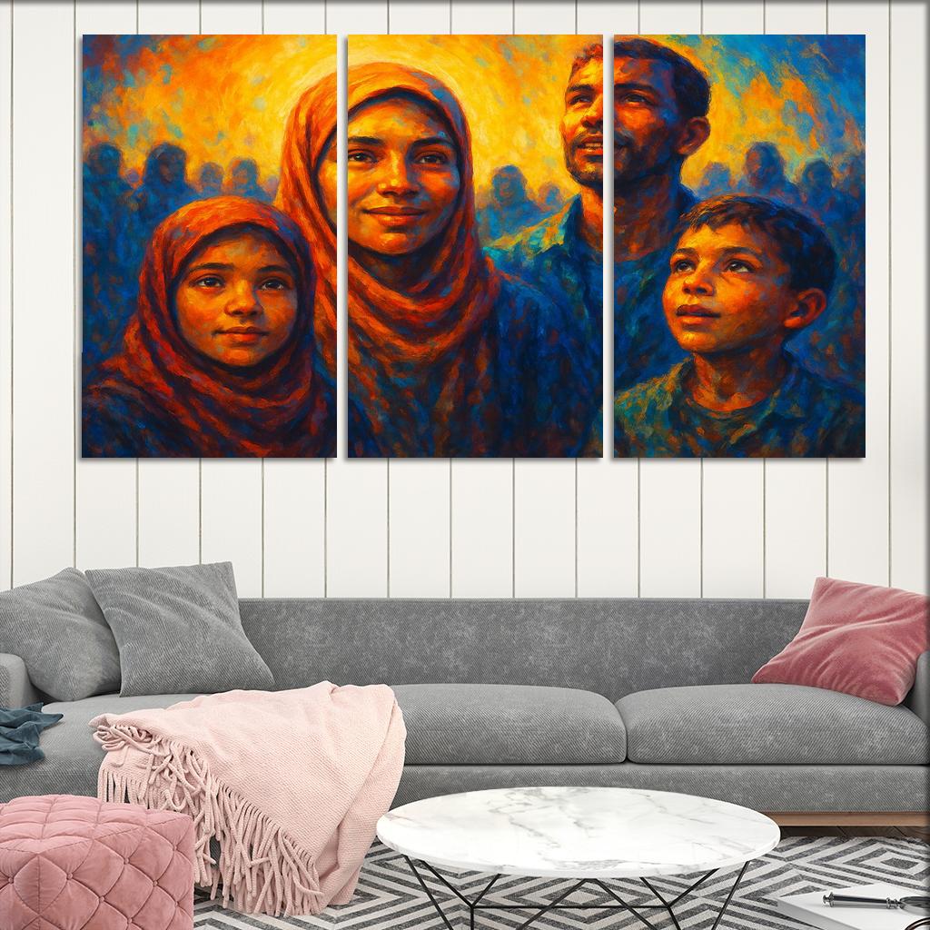 Luminescence Of Hope In Refugee Art Canvas Paintings Frame