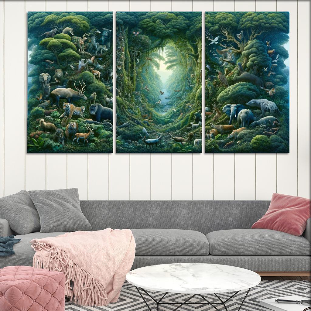 Nature's Call Advocating For Biodiversity Preservation Multi-panel Paintings