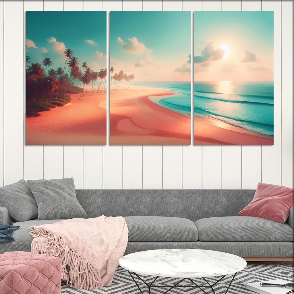 Peach Oasis Relaxing Island Vibes Premium Artwork Frames