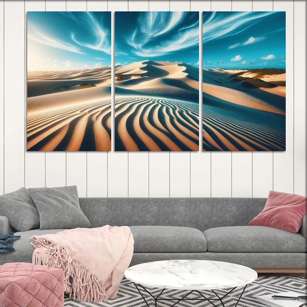 Sunlit Dunes Windswept Beauty Multi-panel Paintings