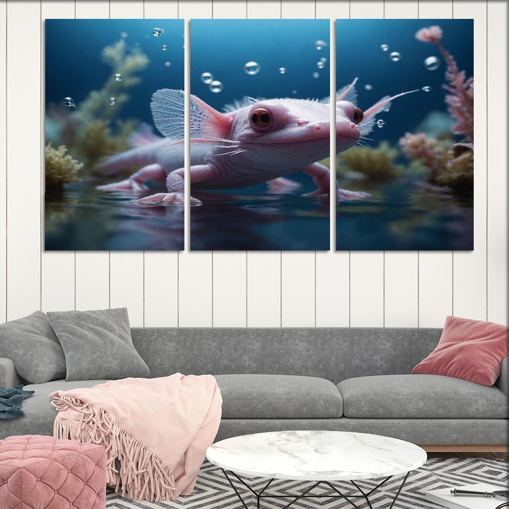 The Fascinating Axolotl Multi-panel Paintings