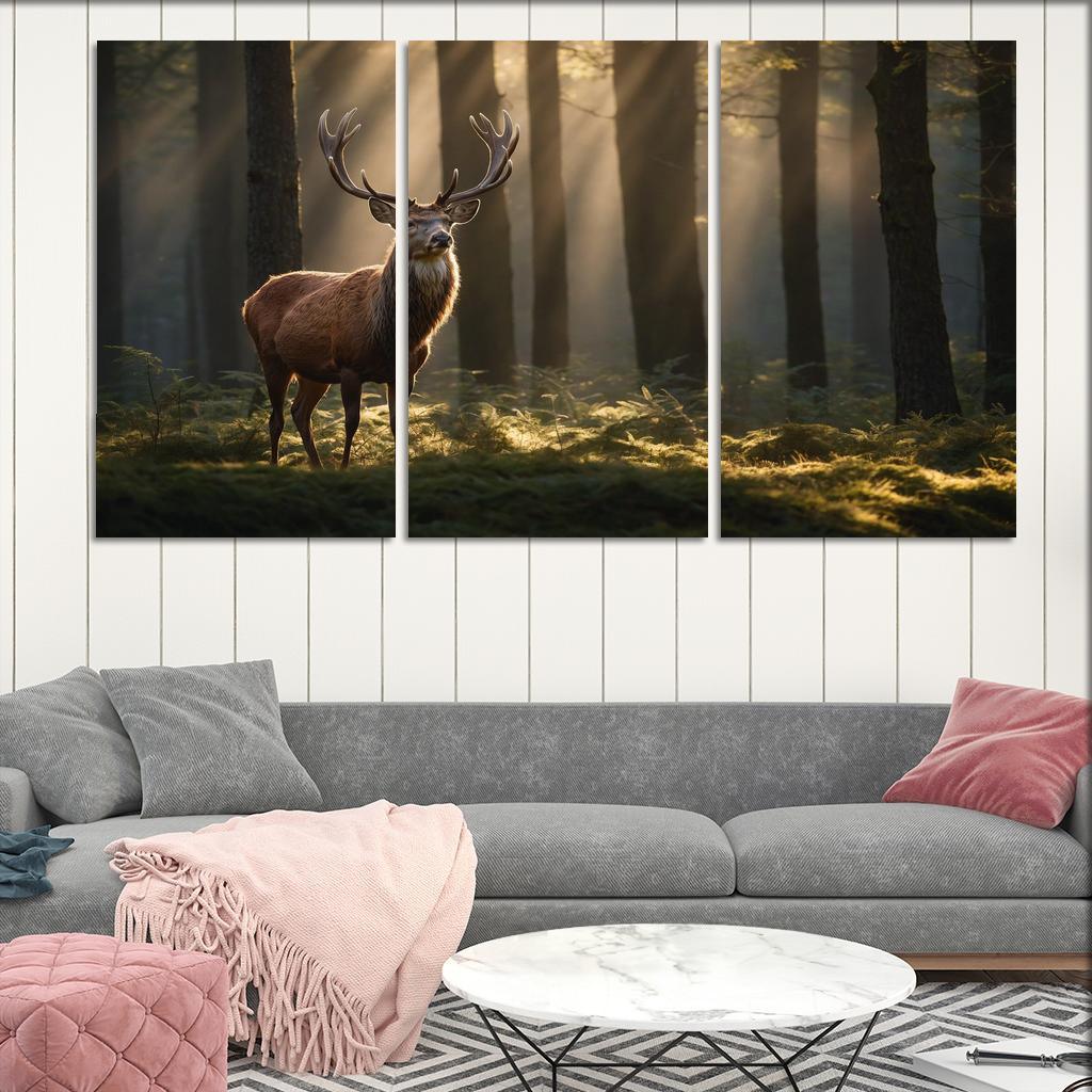 The Noble Red Deer Majestic Creature Of The Forest Oil Paintings Frame