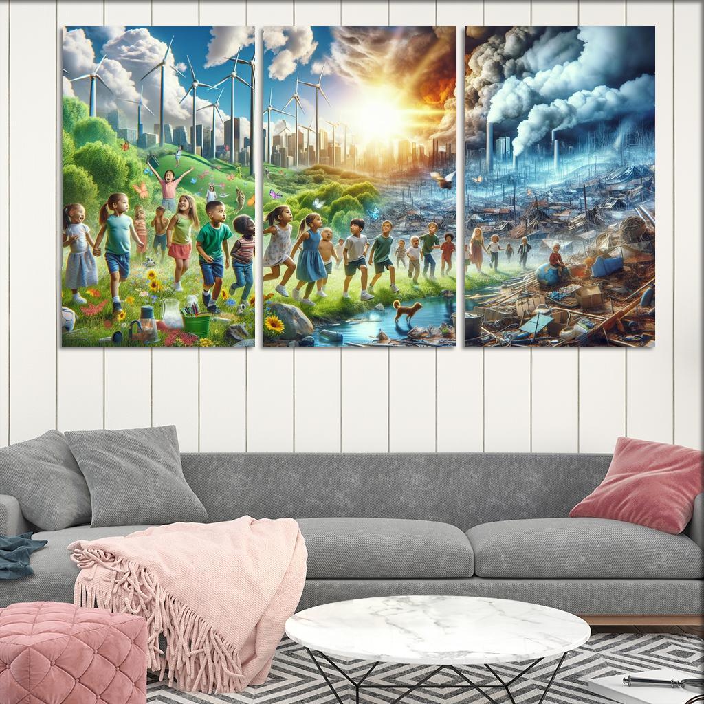 Future Generations Advocating For Climate Action Multi-panel Paintings
