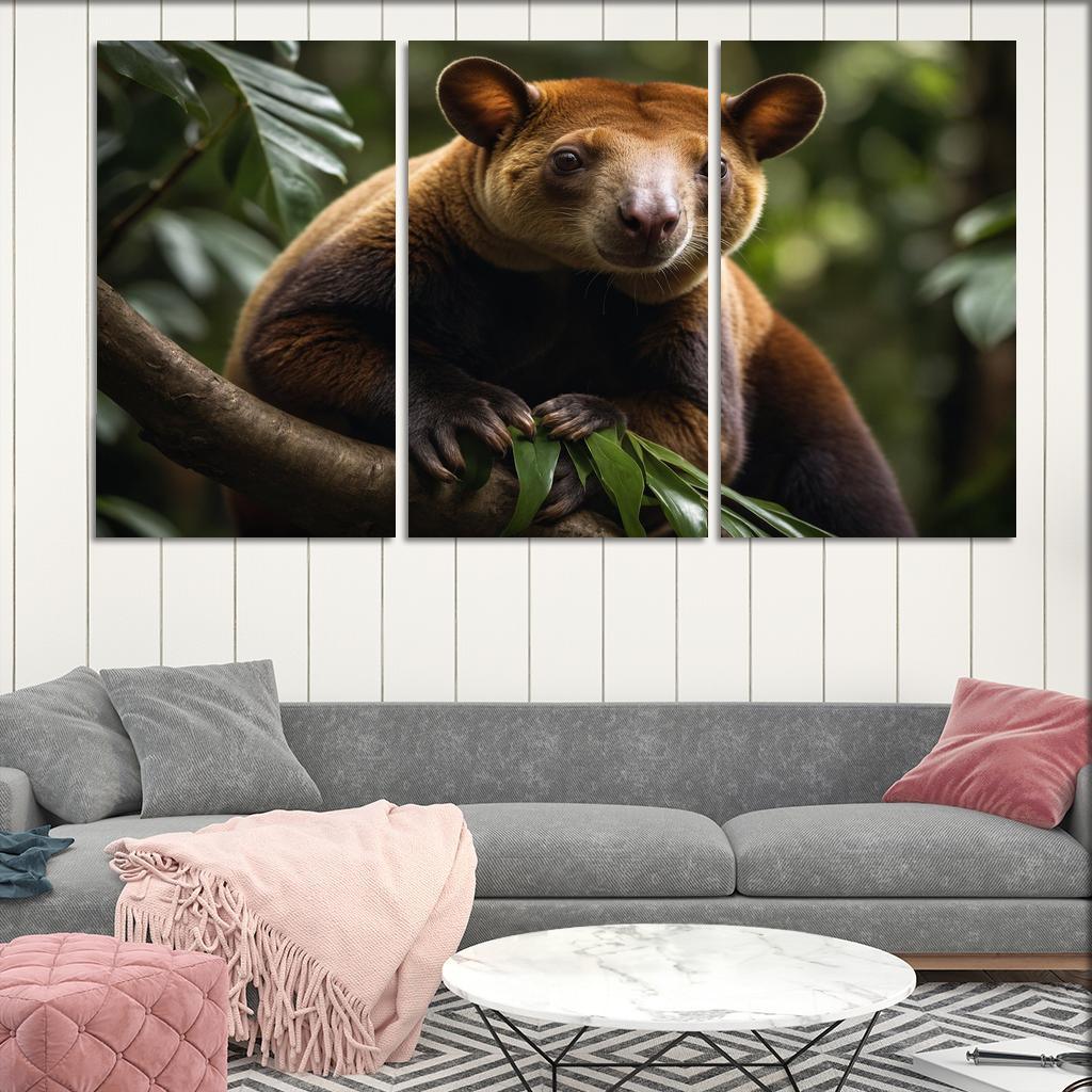 The Agile Tree Kangaroo Climbing Marvel Canvas Paintings Frame