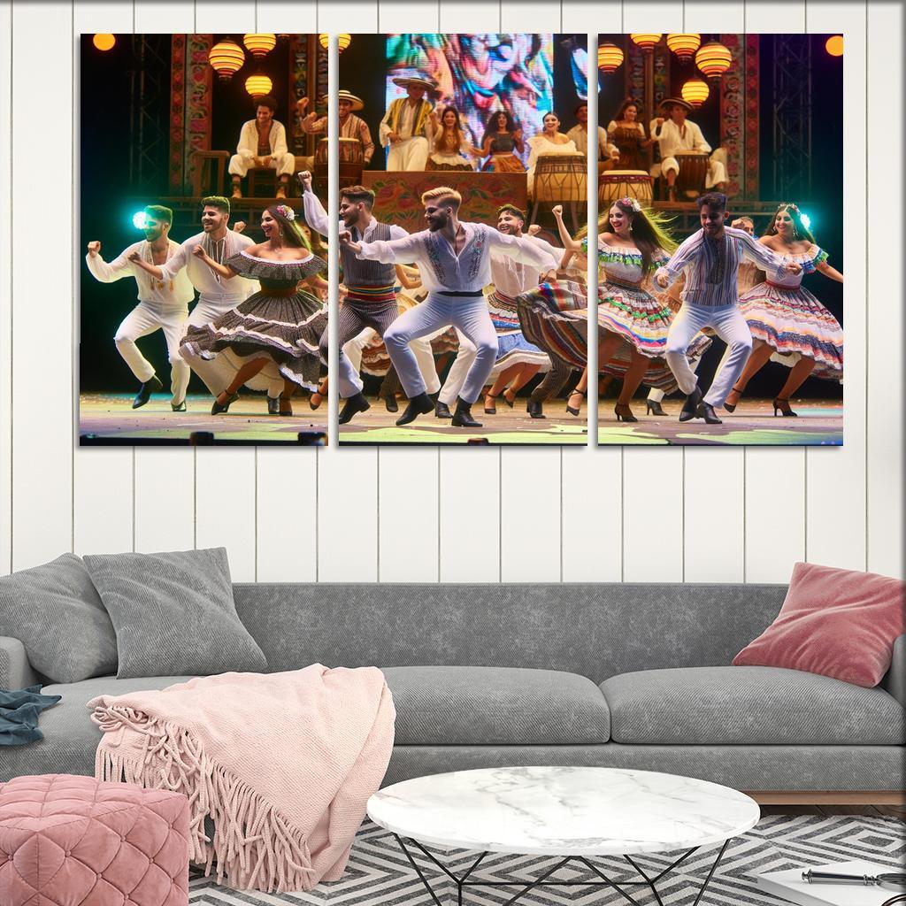 Cumbia The Dance Of Colombian Heritage Modern Paintings Frame