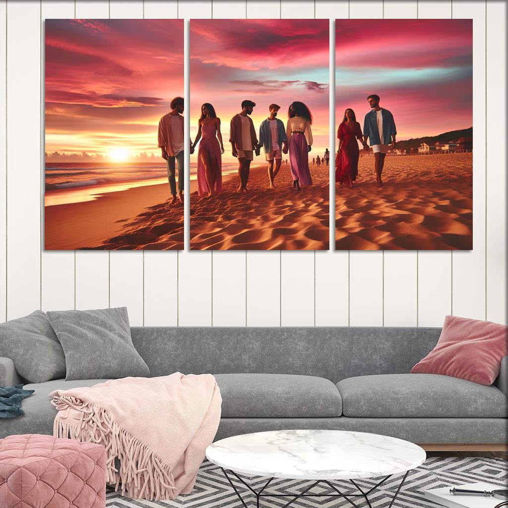 Sunset Shores A Romantic Haven Custom Paintings Frame