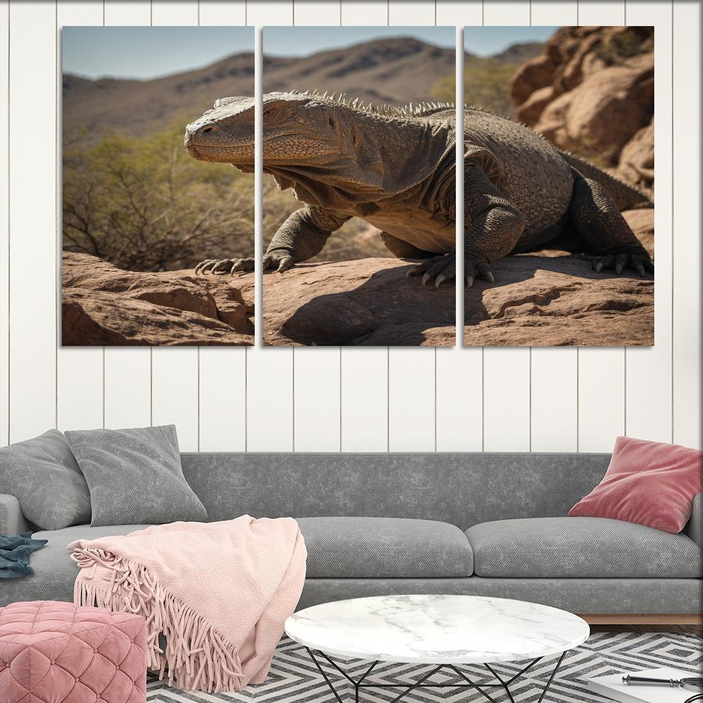 The Powerful Komodo Dragon Apex Predator Of The Islands Modern Paintings Frame