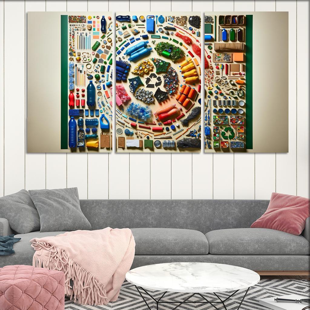 The Cycle Of Waste Advocating For A Circular Economy Multi-panel Paintings
