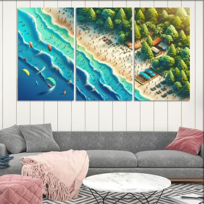 Echo Bay Adventure Beach Modern Paintings Frame