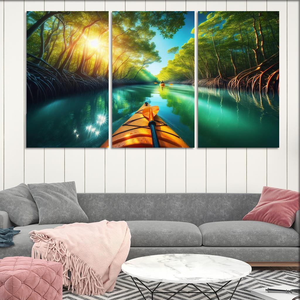 Winding Waters A Kayaker's Dream Custom Paintings Frame