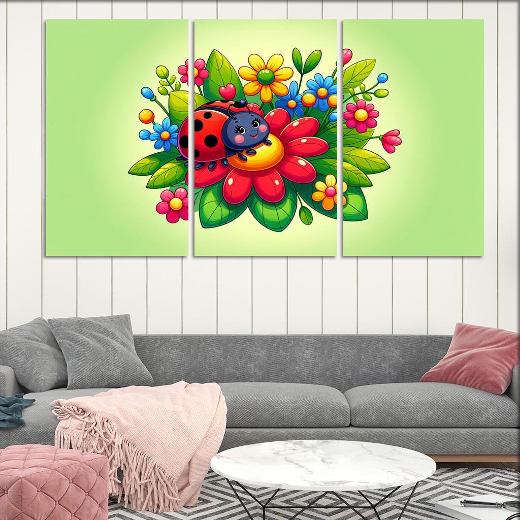 Loving Ladybug Modern Paintings Frame