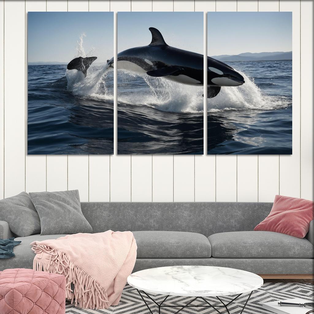 The Magnificent Orca In The Deep Ocean Framed Paintings