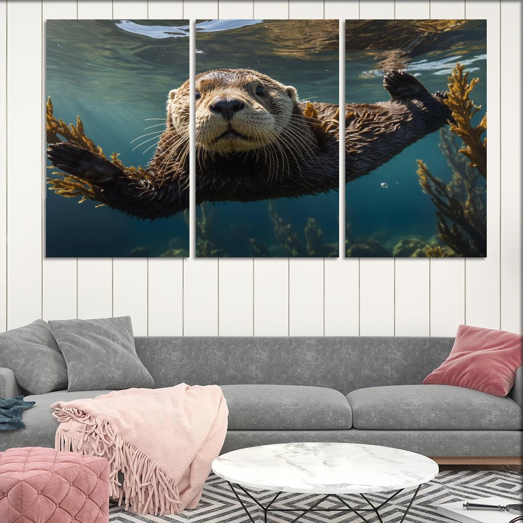 The Playful Sea Otter Ocean's Fluffy Clown Premium Artwork Frames