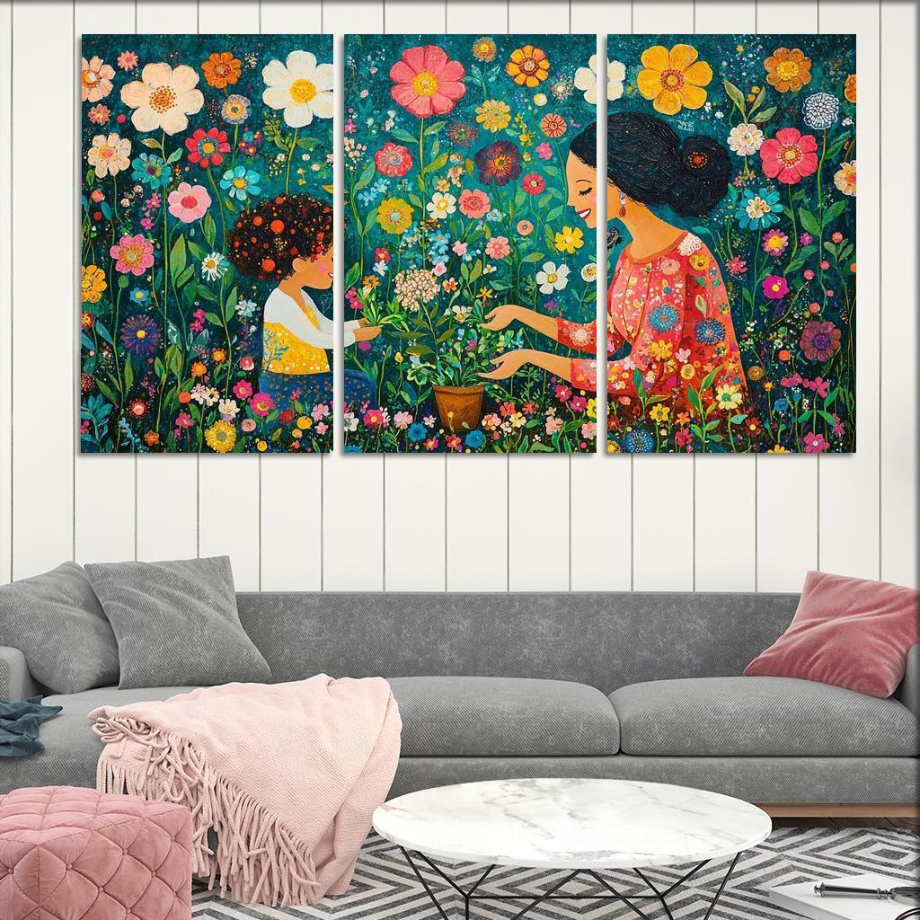 A Garden Of Wisdom A Mothers Nurturing Spirit Canvas Paintings Frame