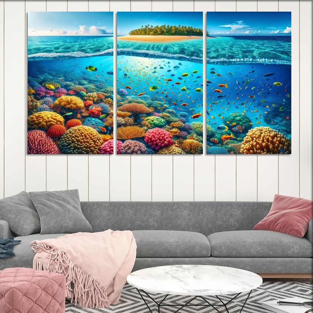Coral Vista Underwater Wonderland Abstract Paintings Frame