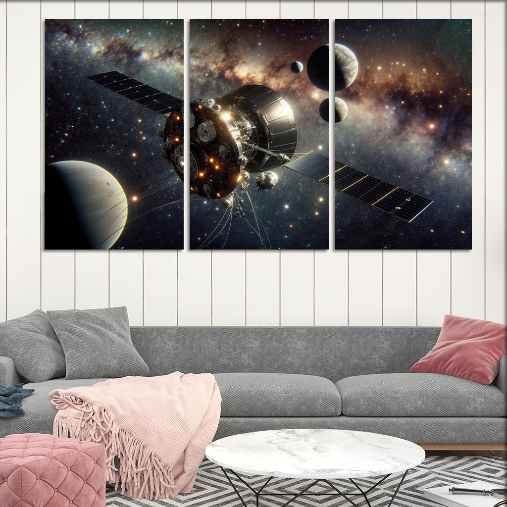 The Journey Of Space Probes A Cosmic Odyssey Abstract Paintings Frame