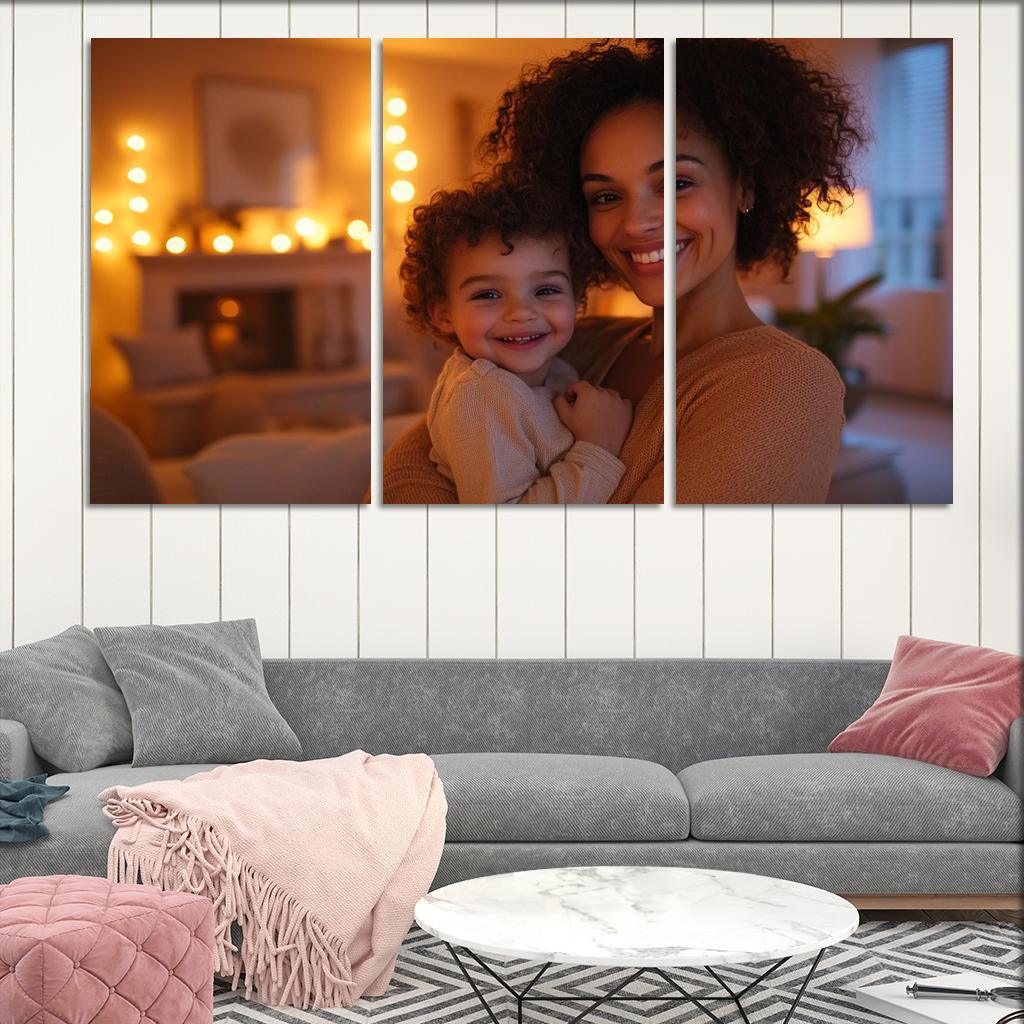 The Heart Of The Family A Mothers Embrace Canvas Paintings Frame