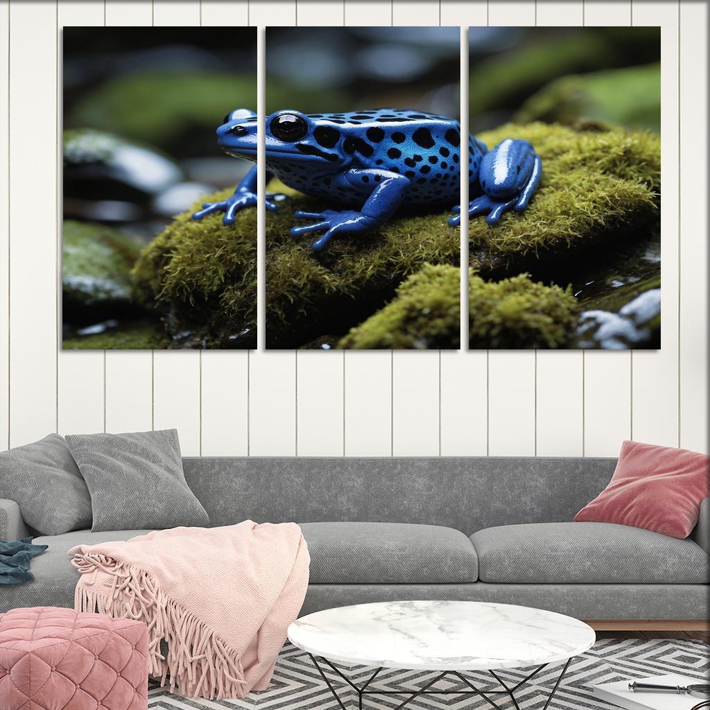 The Striking Blue Poison Dart Frog Multi-panel Paintings