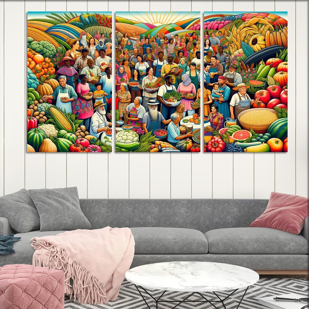 Food For Thought Advocacy For Food Security Multi-panel Paintings